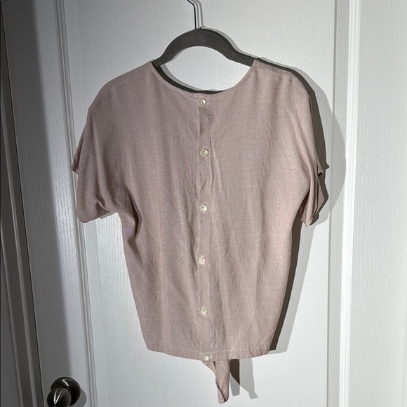 Madewell Short Sleeve Button-Back Tie Tee in Stripe - Picture 5 of 8